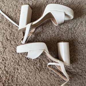 Elegant White Platform Heels
